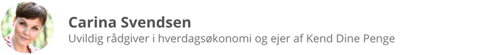 Podcastvært Carina Svendsen - uvildig rådgiver i hverdagsøkonomi og ejer af Kend Dine Penge
